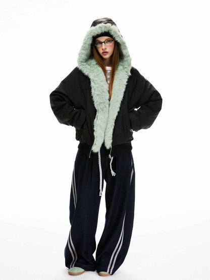 Women's Loose Fleece-Lined Cotton Parka – Warm Winter Top Coat Jacket Ooho