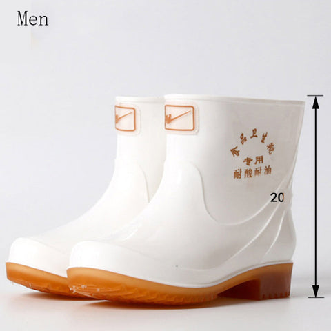 Short White Rain Boots For Men and Women Ooho