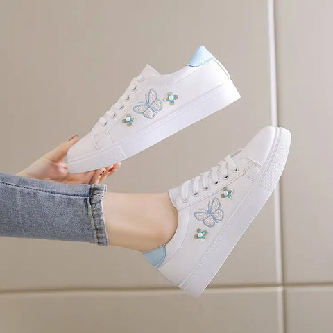 Women's Flat Low-top Sneakers Bow Ooho