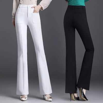 Women’s Flared Wide-Leg Suit Pants | Loose Fit Drooping Slimming Trousers Ooho