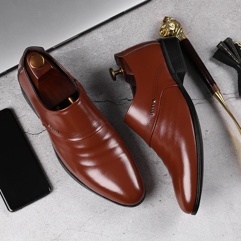Casual pointed toe shoes men leather shoes men Ooho