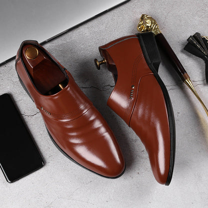 Casual pointed toe shoes men leather shoes men Ooho