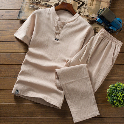 T-shirt Casual Trousers Two-piece Suit For Men Ooho