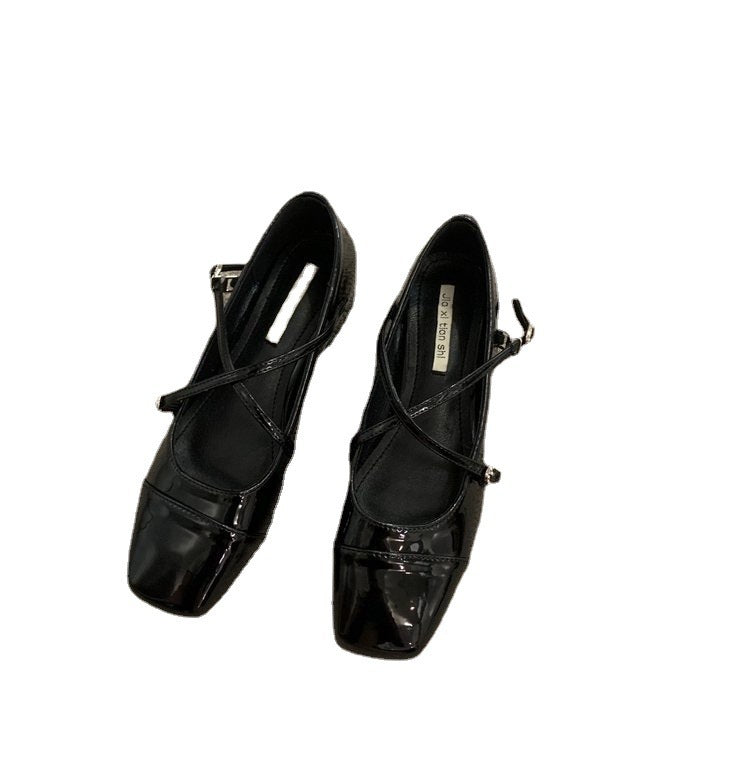Red Cross Buckle Mary Jane Shoes Women Ooho