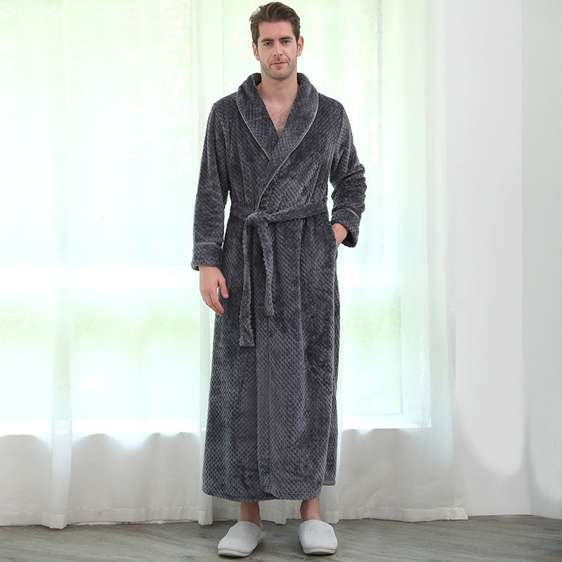 Winter Women Night Gown Couple Robe Men Bathrobe Ooho