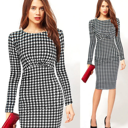 Long Sleeve Slim Fit Bodycon Dress | Elegant Fitted Dress for Women Ooho