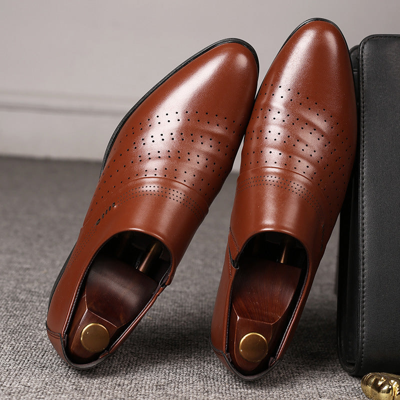 Casual pointed toe shoes men leather shoes men Ooho