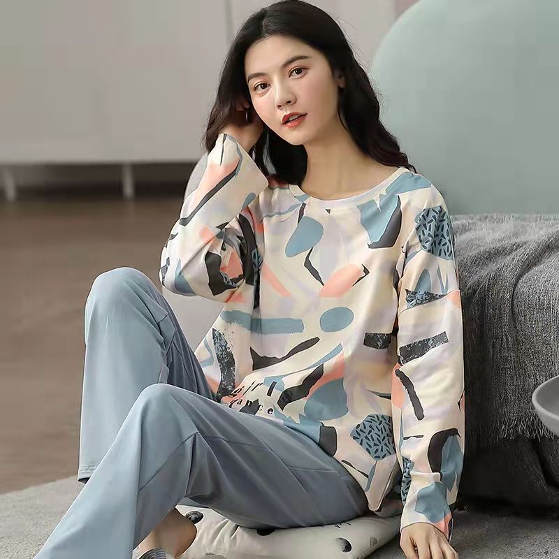Pajamas Set Women Cute Cartoon Print Sleepwear 2 Piece Lounge Sets Ooho