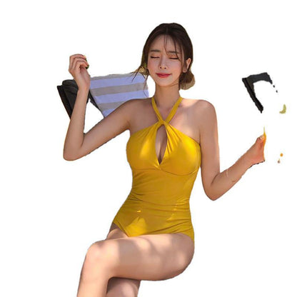 Slimming Covering Belly Thin Triangle One-piece Swimsuit For Women Ooho