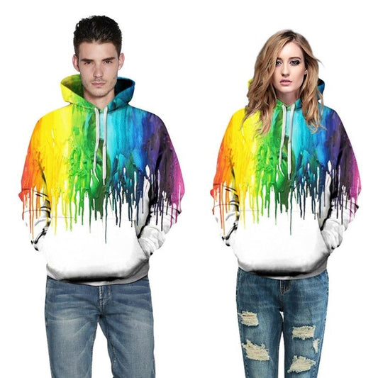 3D Hoodies Men Splatter Colorful Paint Stains 3D Print Sweatshirt Streetwear Pullovers Ooho