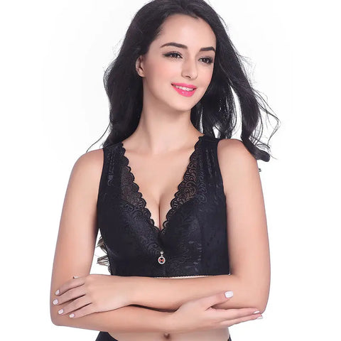 Oversized Bra Centerless Underwire Bra Wide Strap Adjuster Thin Large Cup Bra Ooho