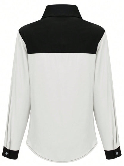 Chemise De Mode Pour Femmes Avec Patchwork De Couleurs Ooho