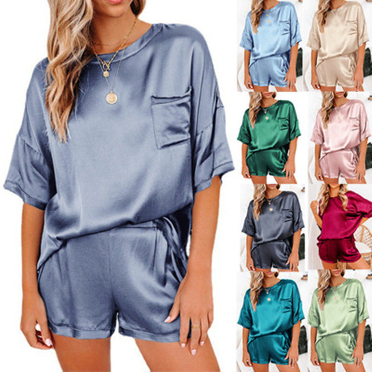 Pajama Set Short Sleeve Sleepwear Women Home Clothing Ooho