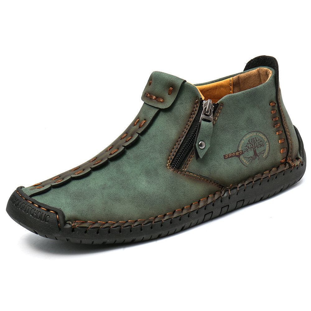Men Ankle Boots Zipper Outdoor Hiking Shoes Ooho