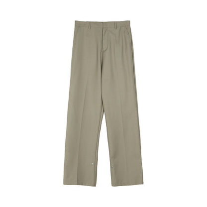 Button Design Feeling Straight Casual Suit Trousers For Men Ooho