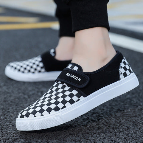 Canvas Flat Shoes Men Velcro Casual Sneakers Ooho