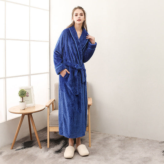 Winter Women Night Gown Couple Robe Men Bathrobe Ooho