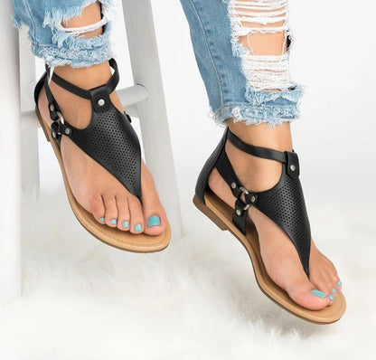 Thong lace ladies sandals openwork flat sandals Ooho