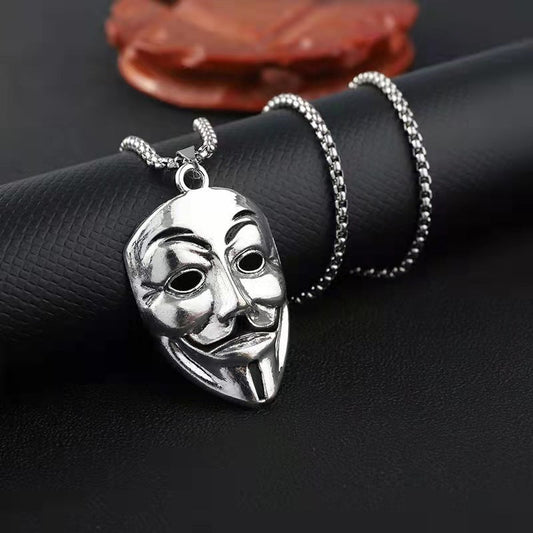 Personality Pendant Male And Female Student Pendant Necklace Mask Ooho
