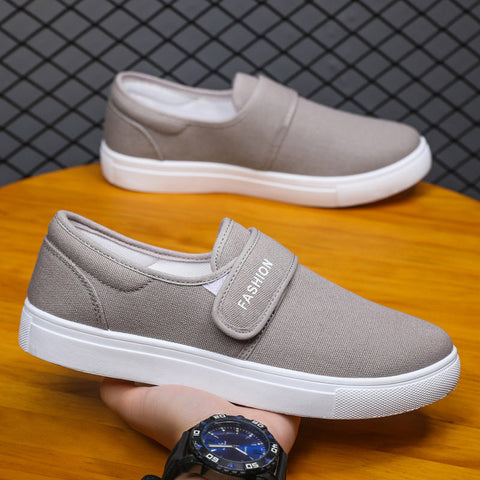 Canvas Flat Shoes Men Velcro Casual Sneakers Ooho
