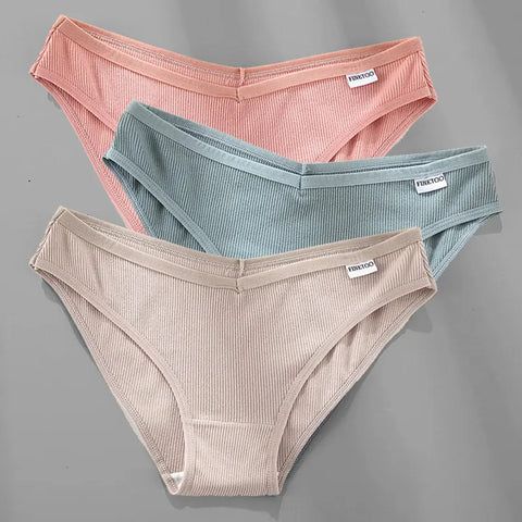 3PCS M-4XL Cotton Panties Female Underwear Sexy Women Briefs Ooho