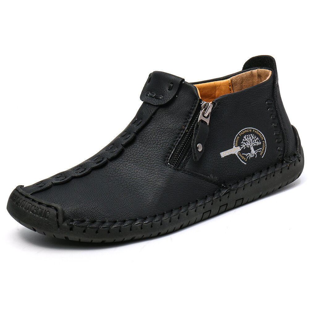 Men Ankle Boots Zipper Outdoor Hiking Shoes Ooho