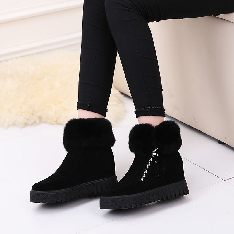 Inner Heightening Snow Boots Women Short Hairy Short Boots Ooho