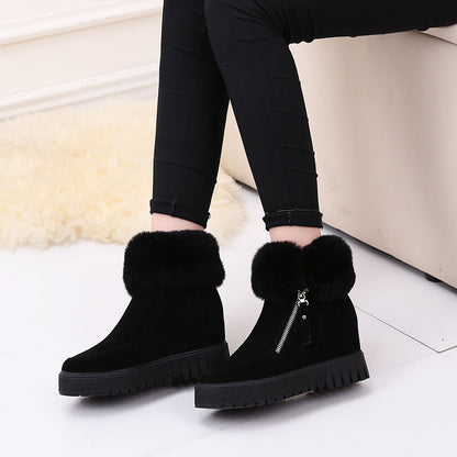 Inner Heightening Snow Boots Women Short Hairy Short Boots Ooho