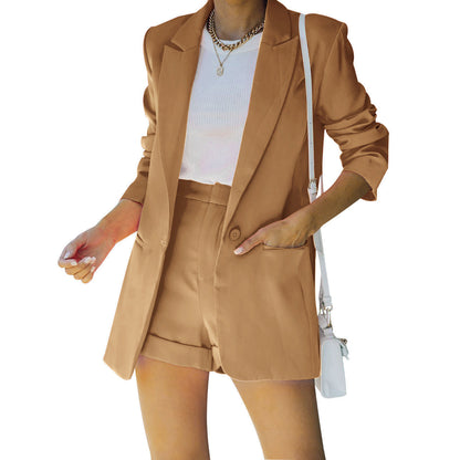 Women’s Fashion Casual Suit Shorts Set | Stylish Two-Piece Outfit for Ladies Ooho