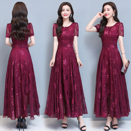 Elegant Navy Print Dodycon Dress | Vintage A-Line Summer Party Dress for Women Ooho