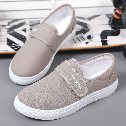 Canvas Flat Shoes Men Velcro Casual Sneakers Ooho