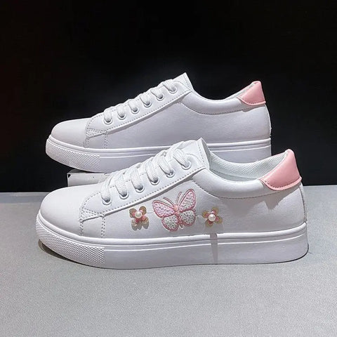 Women's Flat Low-top Sneakers Bow Ooho