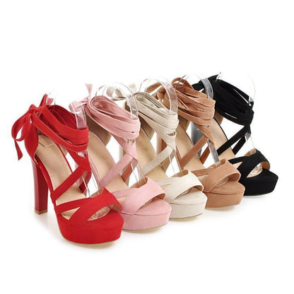 Women's Waterproof Platform Super High Heel Sandals Ooho