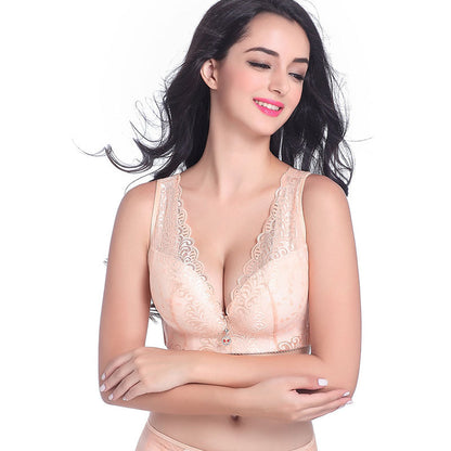 Oversized Bra Centerless Underwire Bra Wide Strap Adjuster Thin Large Cup Bra Ooho