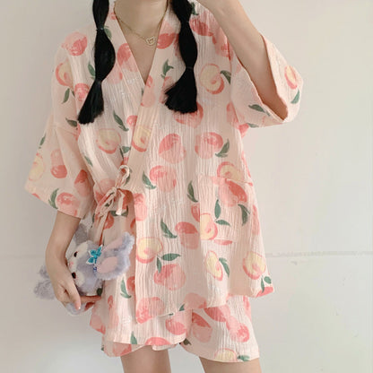 Pajama Sets Women Sweet Casual Simple Design Stylish Japanese Style Ooho