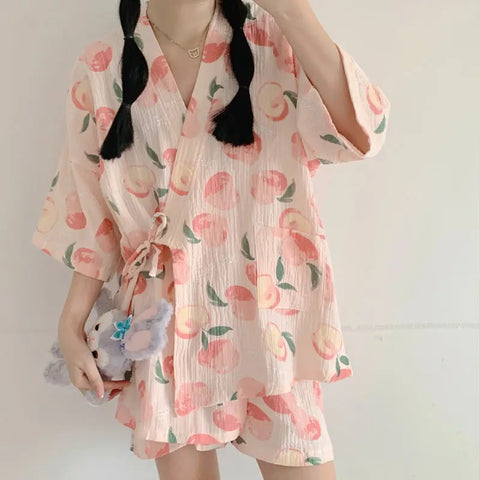 Pajama Sets Women Sweet Casual Simple Design Stylish Japanese Style Ooho