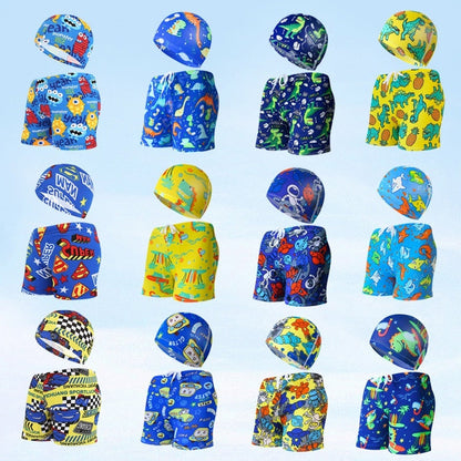 Children's Swimming Trunks Beach Vacation With Swimming Cap Suit Ooho