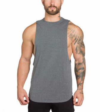 Men Long Tank Muscle Workout T-Shirt  Bodybuilding Gym Athletic Training Sports Tops Ooho