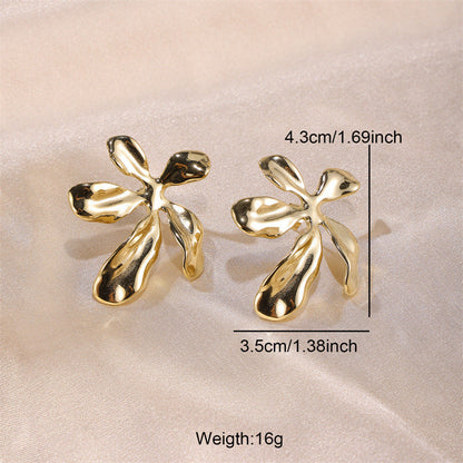Fashion Metal Flower Earrings For Women Ooho
