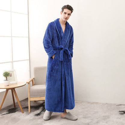 Winter Women Night Gown Couple Robe Men Bathrobe Ooho