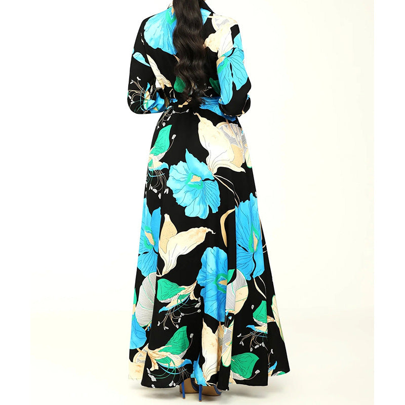 Women's Fashionable Printed Midi Dress Ooho