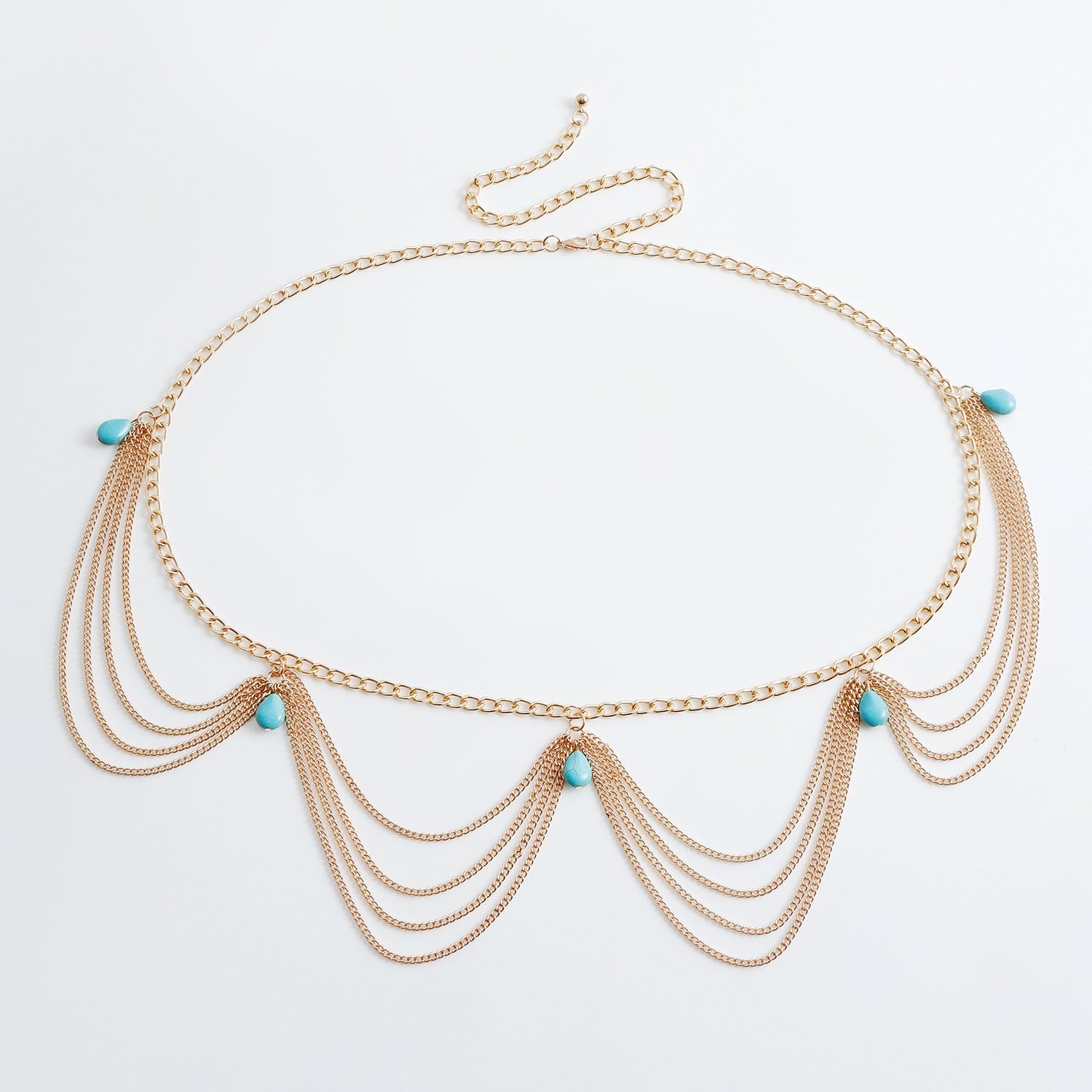 Classic Retro Turquoise Waist Belly Chain For Women Summer Beach Sexy Simple Body Chain Jewelry Accessories Gift Ooho