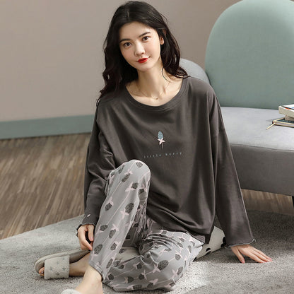 Pajamas Set Women Cute Cartoon Print Sleepwear 2 Piece Lounge Sets Ooho