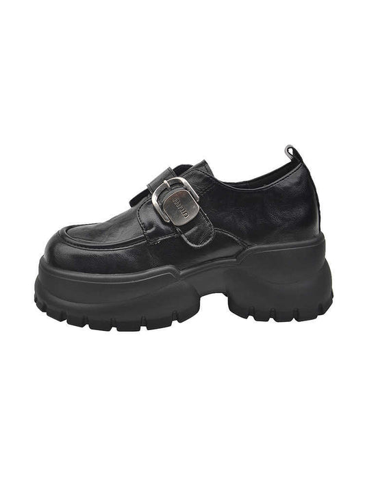Retro Raise The Bottom Small Leather Shoes Female Loafers