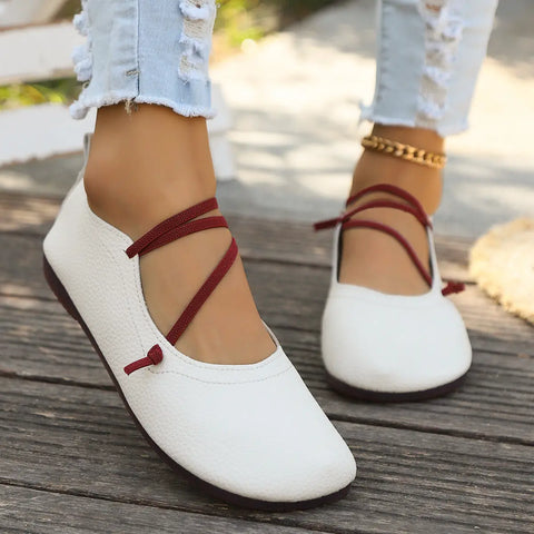 Fashion Square Toe Flats Shoes Shallow Slip-on  Loafers Casual Cozy Shoes Ooho
