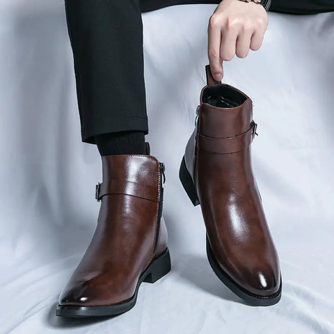 High-top British Fall Winter Men Western Boots Men Ooho 