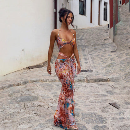 Sexy Bikini Printed Split Women's Swimsuit Swimsuit Female Dress Ooho