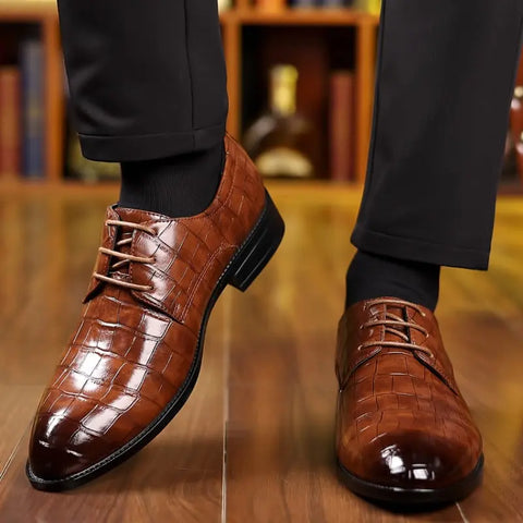 Men's Formal Casual Breathable Pointed Leather Shoes Ooho 