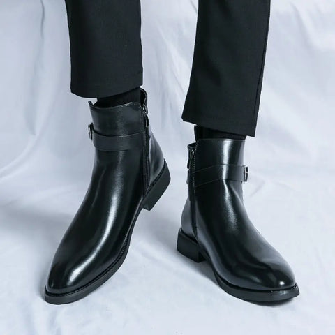 High-top British Fall Winter Men Western Boots Men Ooho 