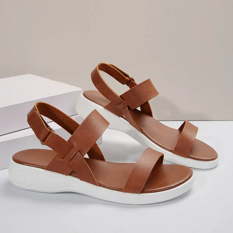 Female Comfortable Flat Heel Women's Peep Toe Sandals Ooho